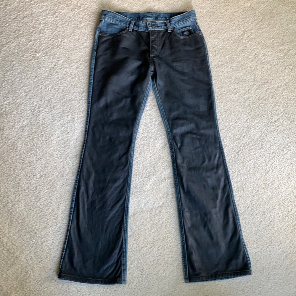Harley-Davidson front leather bootcut jeans 8